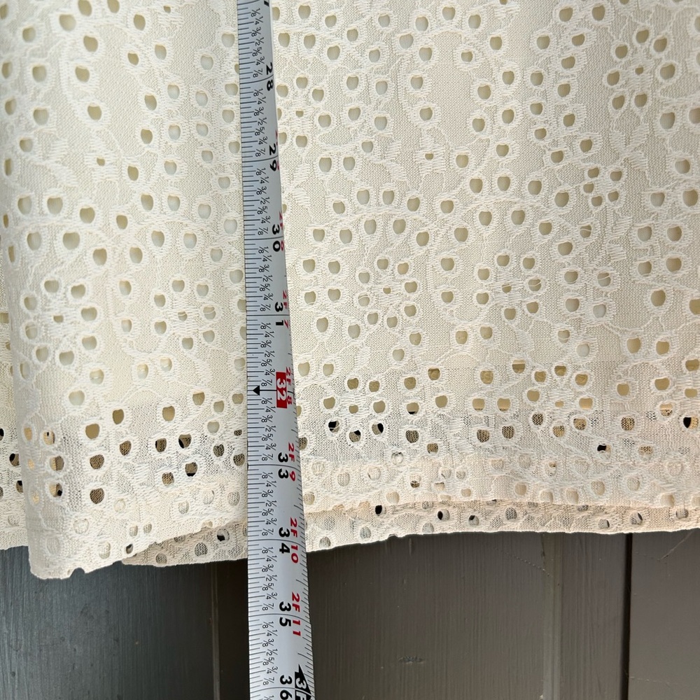 Cream Eyelet Midi Skirt - Picture 5 of 5
